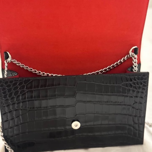 MCQUEEN Medium Skull Croc-Embossed Leather Top Handle Bag - Picture 7 of 9